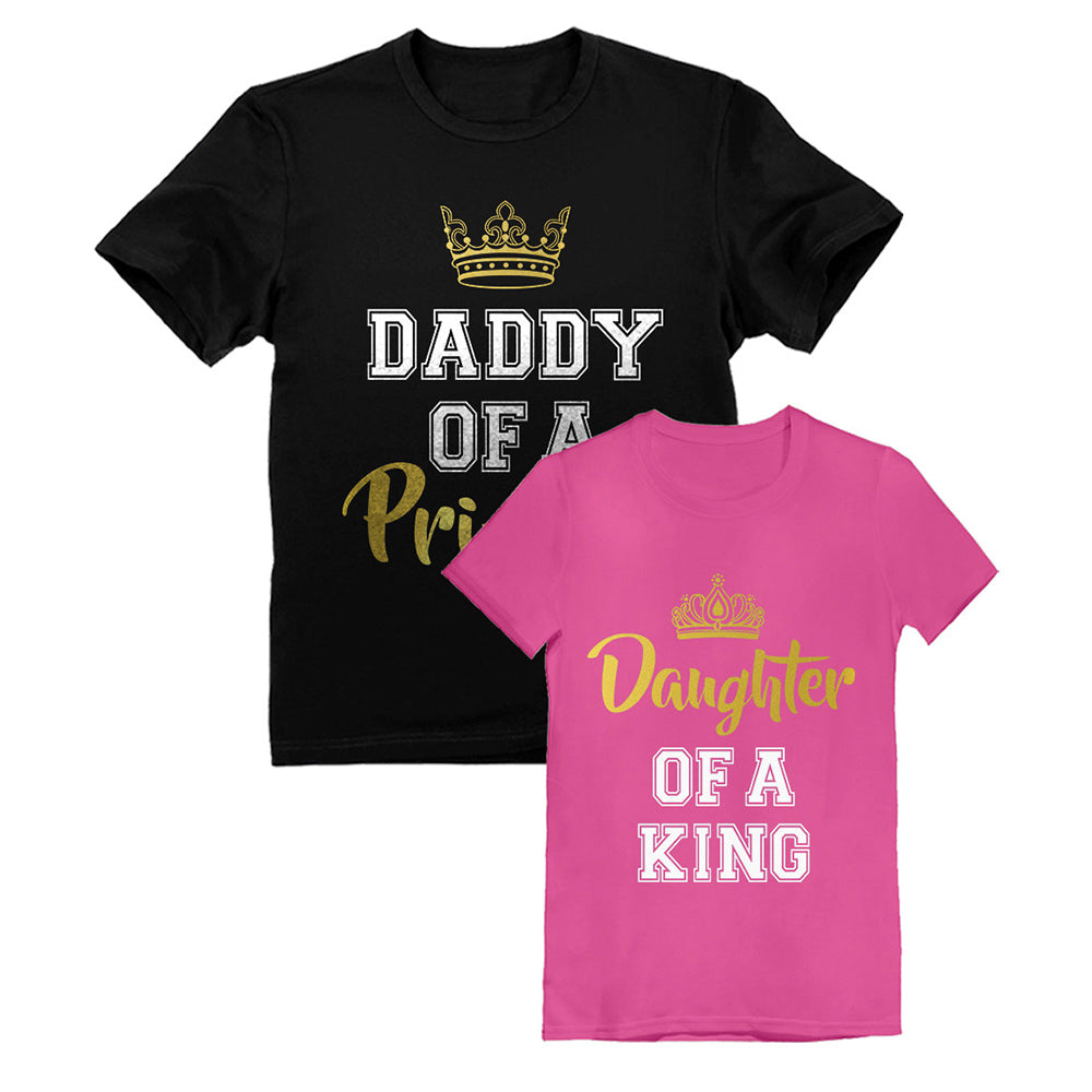 Father & Daughter King Father's Day Gift Dad & Toddle Girl T-shirts Matching Set Pink Daddy 3X-Large / Daughter 4T