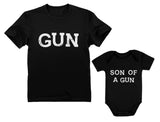Gun & Son of a Gun Dad and Me Matching Set T-Shirt & Bodysuit Father's Day Gift 