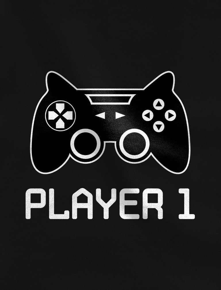 Gamer Shirts For Father & Son / Daughter Player 1 Player 2 Men Tee Baby Bodysuit - Black 7