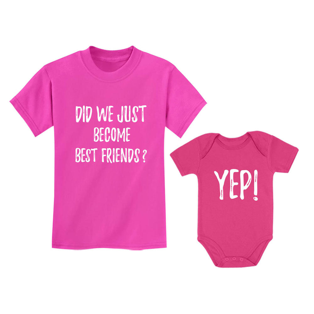 Big Brother/Sister Baby Brother/Sister Best Friends Outfit - Child Pink / Baby Wow pink 4