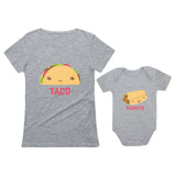 Thumbnail Taco & Taquito Baby Bodysuit & Women's T-Shirt Matching Mother's Day Gift Set Taco Gray / Taquito Gray 1