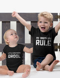 Thumbnail Big Brothers Rule Little Brothers Drool Boys Set Siblings Gift Shirt & Bodysuit Big Bro Gray / Lil Bro Gray 6