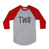 Two Year Old Birthday 3/4 Sleeve Baseball Jersey Shirt 