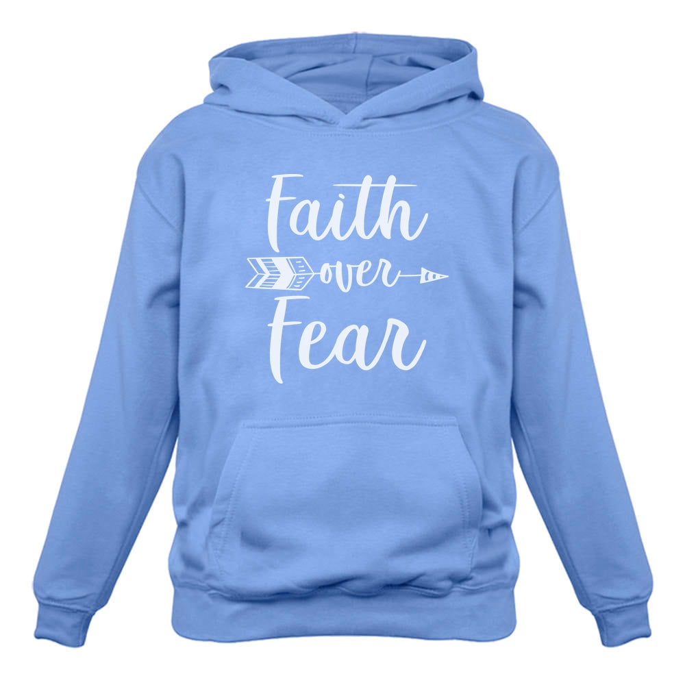 Faith Over Fear Christian Women Hoodie - California Blue 1