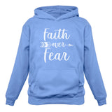Thumbnail Faith Over Fear Christian Women Hoodie California Blue 1