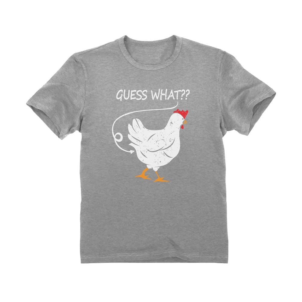Guess What? Chicken Butt Youth T-Shirt - Gray 6