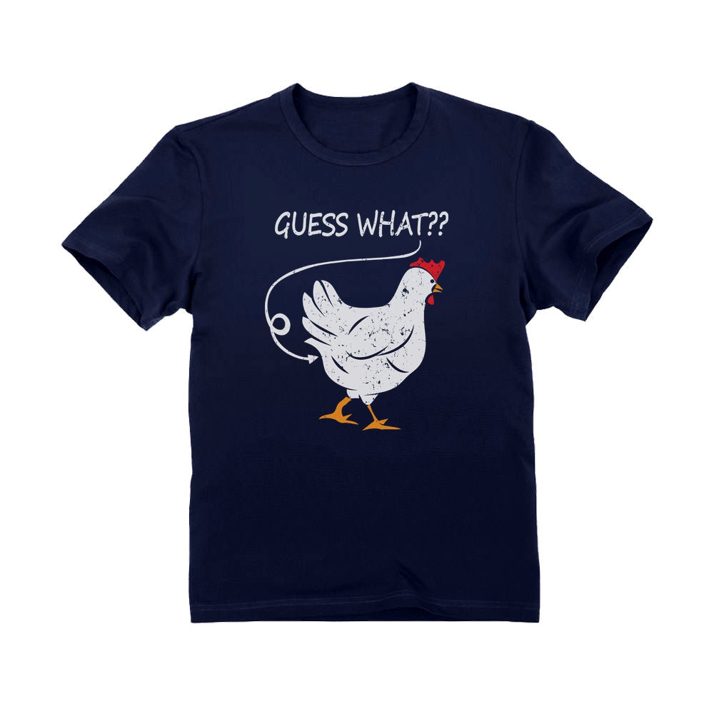 Guess What? Chicken Butt Youth T-Shirt - Navy 1
