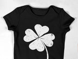 Cute Shamrock St. Patrick's Day Faded Clover Baby Bodysuit 