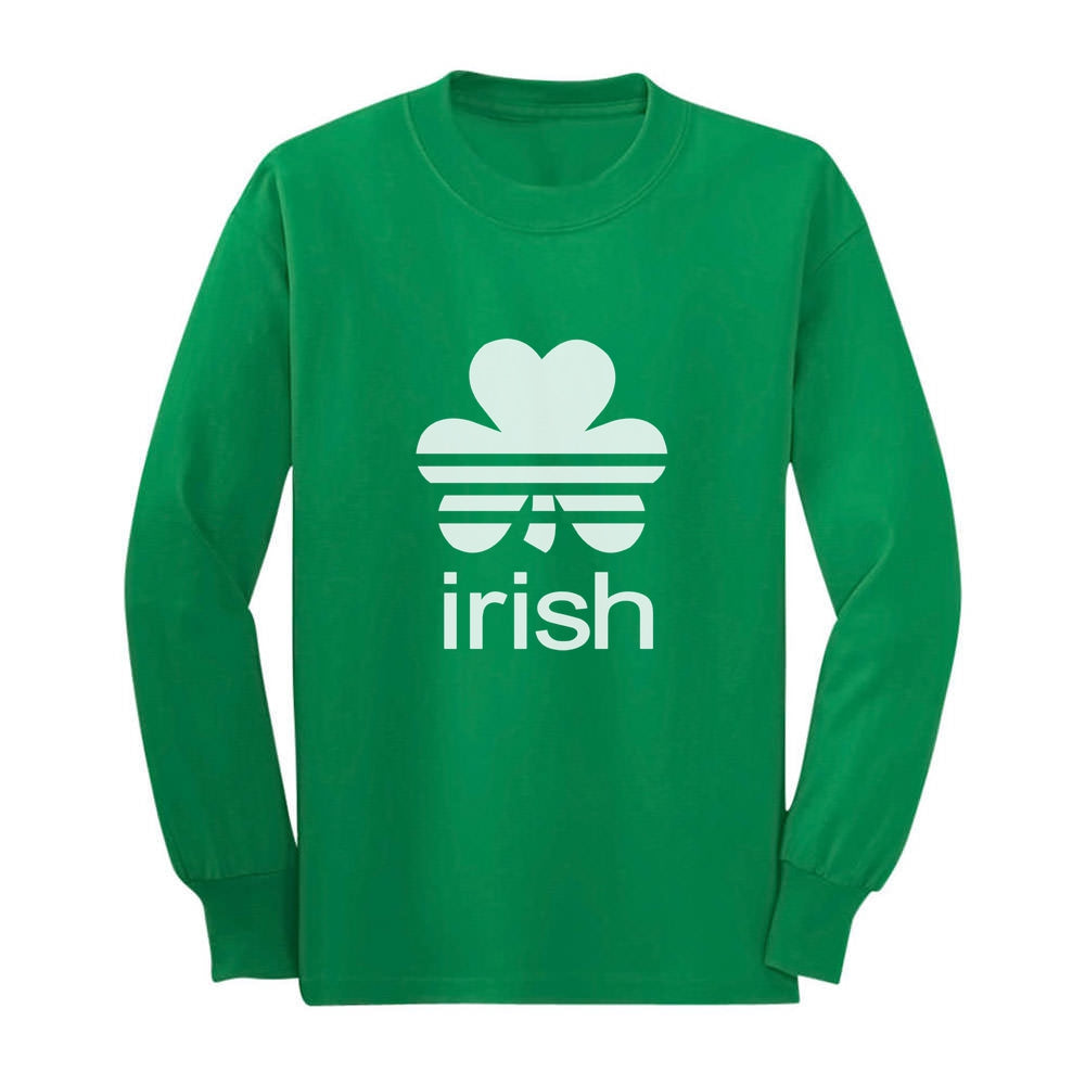 Cute Irish Clover St. Patrick's Day Shamrock Toddler Kids Long sleeve T-Shirt - Green 1
