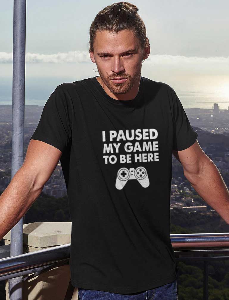 I Paused My Game To Be Here T-Shirt - Navy 1