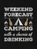 Thumbnail Weekend Forecast Camping with Drinking Racerback Tank Top Berry 3
