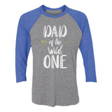 Thumbnail Dad Of The Wild One 3/4 Sleeve Baseball Jersey Shirt blue/gray 2