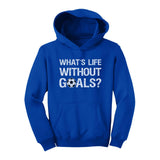 Thumbnail What's Life Without Goals? Youth Hoodie Blue 2