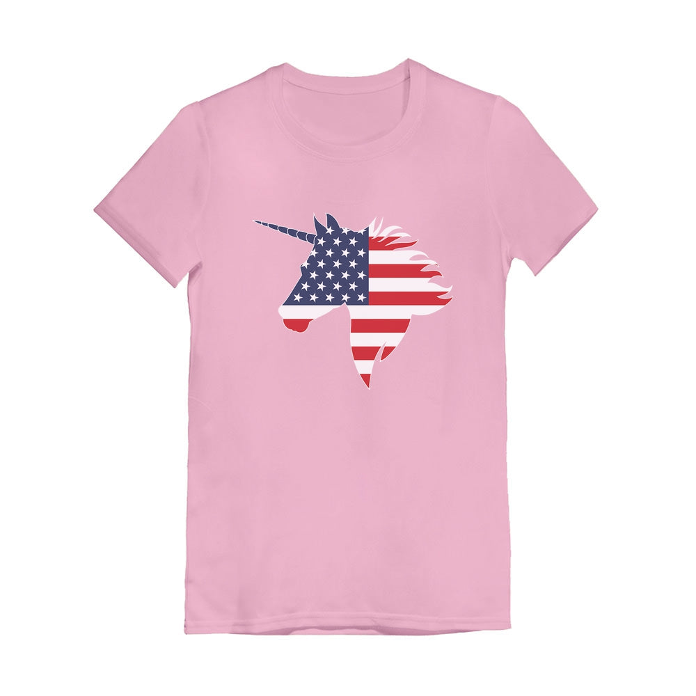 American Unicorn Youth Kids Girls' Fitted T-Shirt 