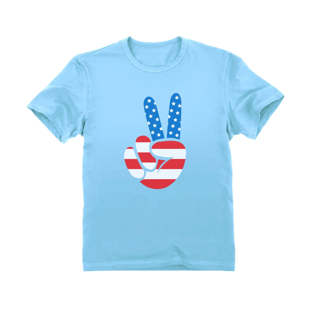 Flag Peace Sign Toddler Kids T-Shirt - California Blue 3