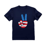 Thumbnail Flag Peace Sign Toddler Kids T-Shirt Navy 1
