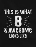 Thumbnail This Is What 8 & Awesome Looks Like Youth Kids T-Shirt Navy 3