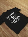 Thumbnail This Is What 9 & Awesome Looks Like Youth Kids T-Shirt Navy 5