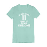 Thumbnail Celebrating 11 Years Of Being Awesome Youth Girls' Fitted T-Shirt Chill Blue 3