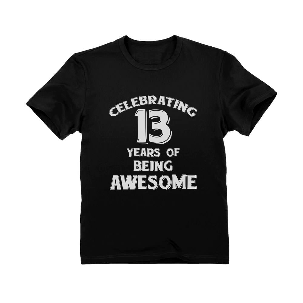 Celebrating 13 Years Of Being Awesome Youth T-Shirt - Black 1