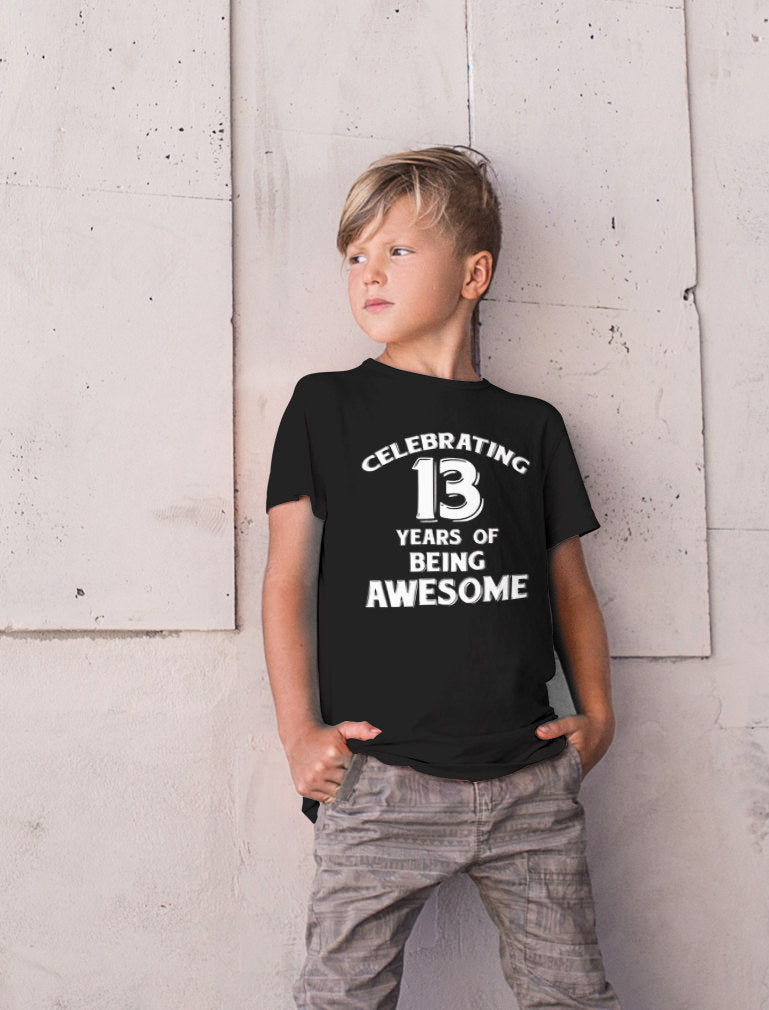 Celebrating 13 Years Of Being Awesome Youth T-Shirt - Navy 6