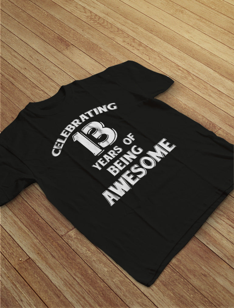 Celebrating 13 Years Of Being Awesome Youth T-Shirt - Navy 8