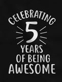 Thumbnail Celebrating 5 Years Of Being Awesome Youth Girls' Fitted T-Shirt Wow pink 3