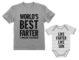 Thumbnail Best Farter I Mean Father - Like Farter Like Son Funny Dad & Me Matching Set gray/white 2