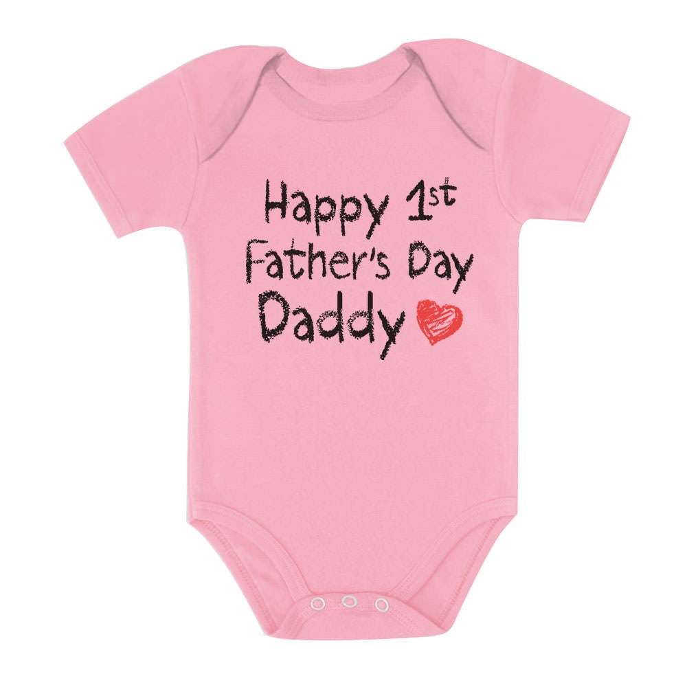 Happy First Father's Day Daddy Cute Baby Bodysuit 