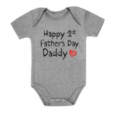 Thumbnail Happy First Father's Day Daddy Cute Baby Bodysuit Gray 5