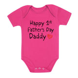 Thumbnail Happy First Father's Day Daddy Cute Baby Bodysuit Wow pink 6