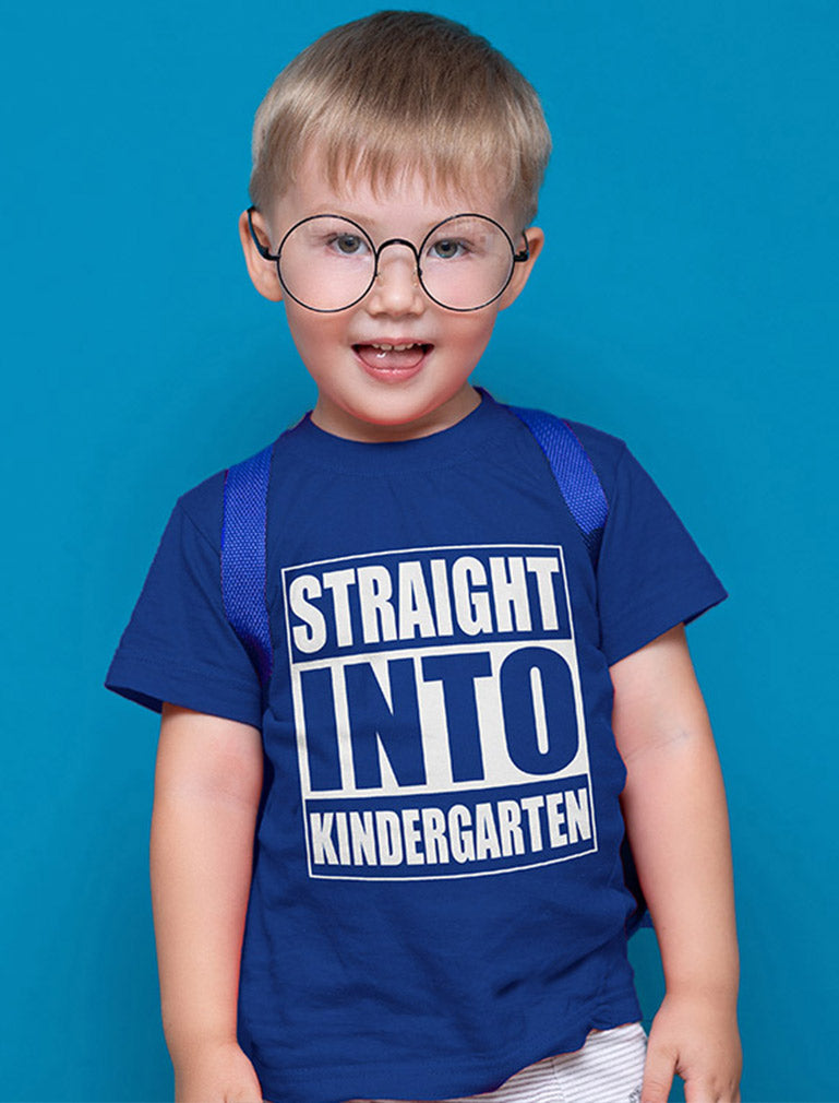 Straight Into Kindergarten Toddler Kids T-Shirt - Navy 7