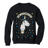 Thumbnail Jewnicorn Ugly Christmas Hanukkah Sweatshirt Black 2