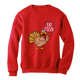 Thumbnail Save a Turkey Eat Pizza Thanksgiving Women Sweatshirt Red 3