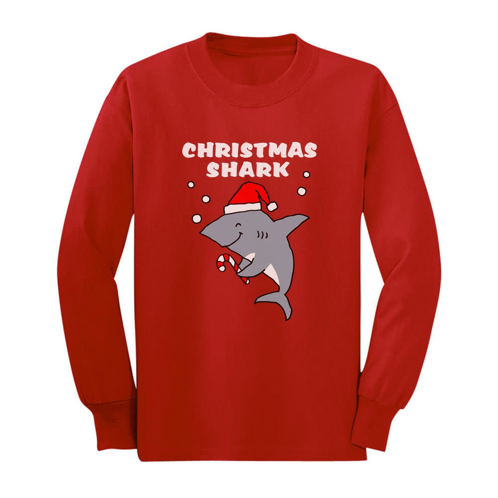 Christmas Shark Doo Doo Ugly Xmas Toddler Kids Long sleeve T-Shirt 