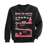 Video Game On Santa 8bit Ugly Chritsmas Gamers Youth Kids Sweatshirt 