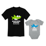 Thumbnail Big Brother Little Brother Outfits Shark Matching Gifts for Siblings Set Brother Black / Baby Gray 9