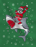 Santa Riding On a Shark Jaws Christmas Toddler Kids Long sleeve T-Shirt 