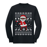 Thumbnail Santa Floss Funny Ugly Christmas Sweater Toddler Kids Long sleeve T-Shirt Black 2