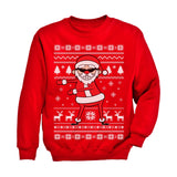 Santa Floss Funny Ugly Christmas Sweater Toddler Kids Sweatshirt 