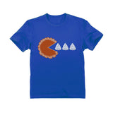 Thumbnail Thanksgiving Pumpkin Pie & Cream Retro Youth Kids T-Shirt Blue 3