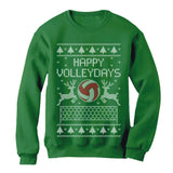 Happy Volleydays Gift for Volleyball Fans Ugly Christmas Women Sweatshirt 