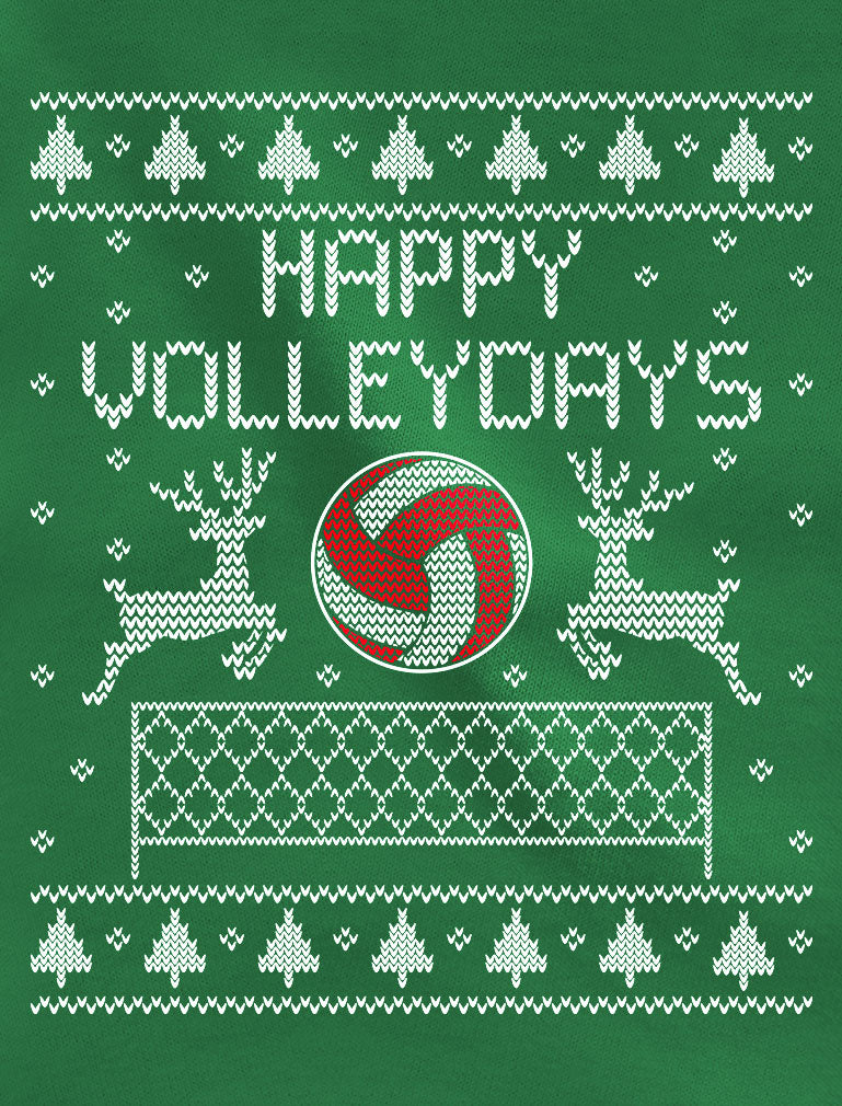 Happy Volleydays Gift for Volleyball Fans Ugly Christmas Women Sweatshirt 