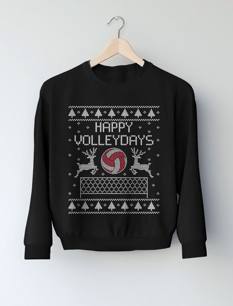 Happy Volleydays Gift for Volleyball Fans Ugly Christmas Women Sweatshirt - Green 5