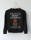 Merry Swishmas Basketball Christmas Ugly Sweater Youth Kids Sweatshirt 