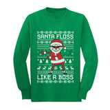 Santa Floss Like a Boss Ugly Christmas Sweater Youth Kids Long Sleeve T-Shirt 