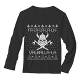Thumbnail Viking Nordic God Valhalla Mythology Ugly Christmas Long Sleeve T-Shirt Black 2