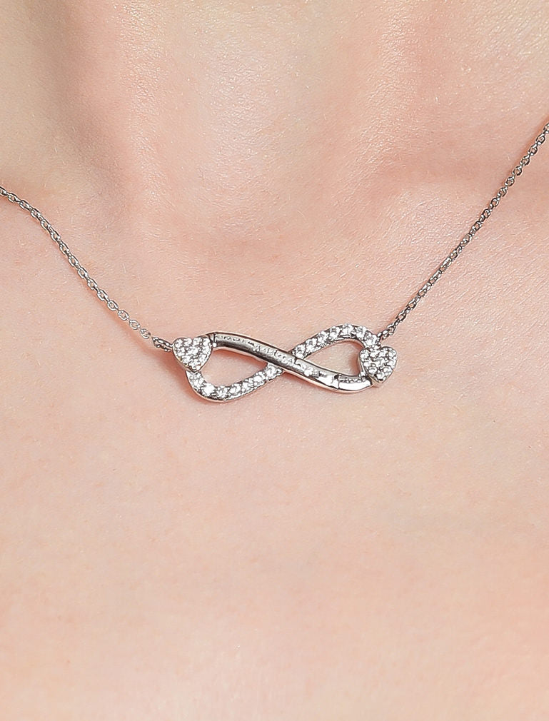 Infinity Zirconia Necklace - Forever My Sister Always My Friend - Gift for Sister and Bff 