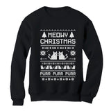 Thumbnail Meowy Christmas Ugly Sweater - Cute Xmas Party Women Sweatshirt Black 1