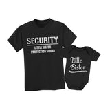 Thumbnail Security For My Little Sister - Big Brother & Little Sister Siblings Set Shirts Black 2